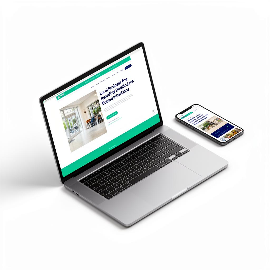 Sample landing page on laptop and mobile